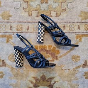 Tory Burch Checkerboard Heels Sz 10